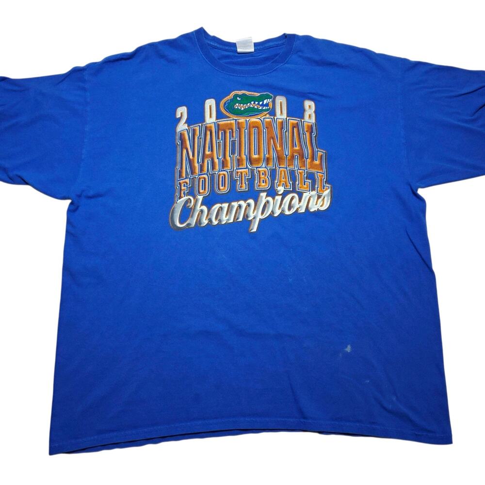 Florida Gators T-Shirt Mens 2XL XXL Blue National Champions 2008 NCAA Football